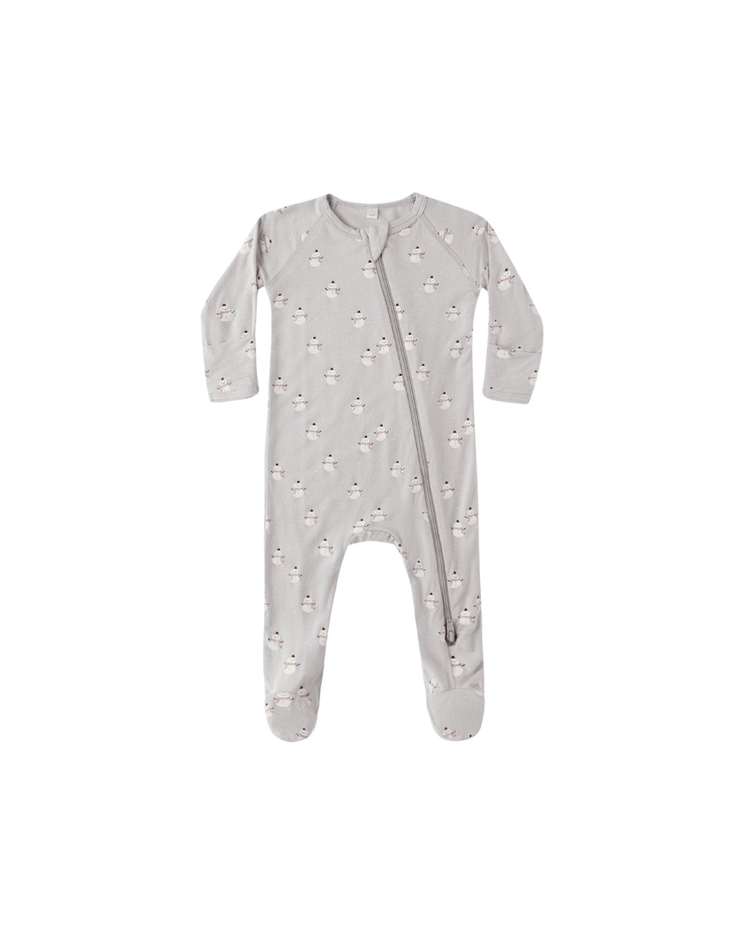 Quincy Mae Baby Bamboo Zip Footie - Snowmen