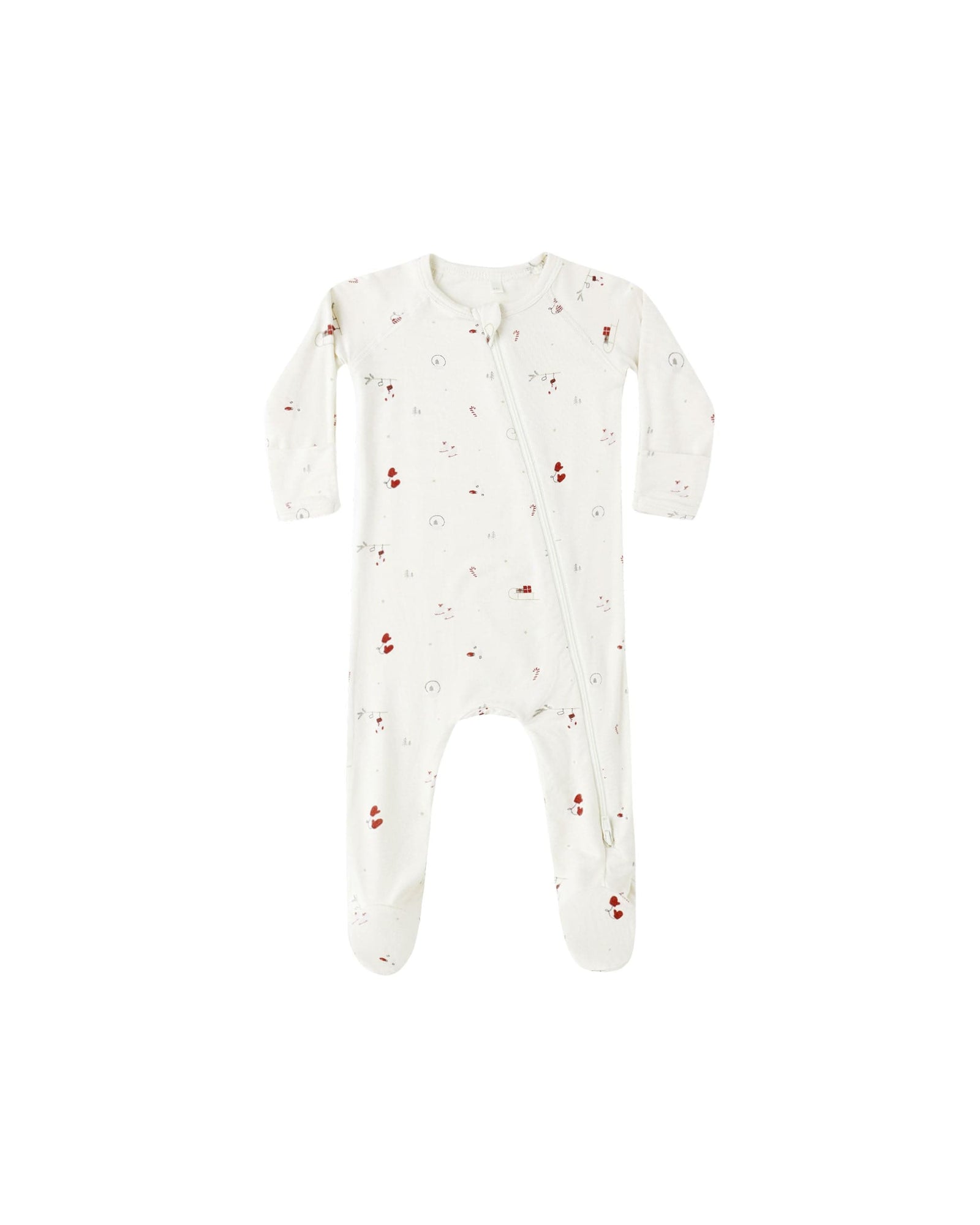 Quincy Mae Baby Bamboo Zip Footie - Winter Wonderland