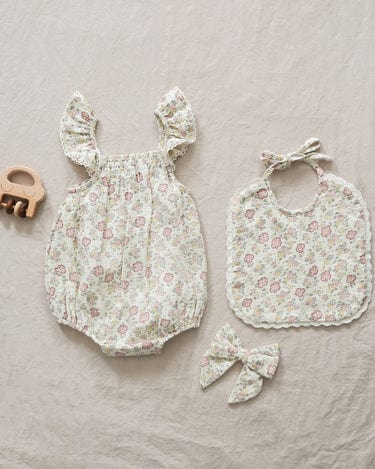 Quincy Mae Baby Bonnie Romper - Bloom