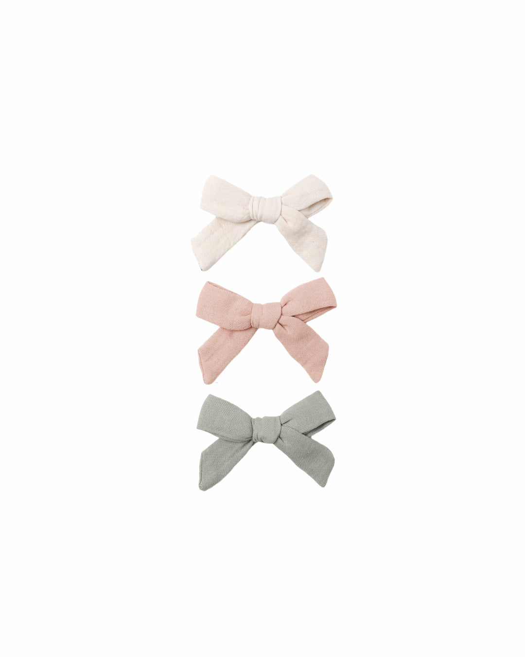Quincy Mae Baby Bow W. Clip, Set Of 3 - Natural, Fern, Rose