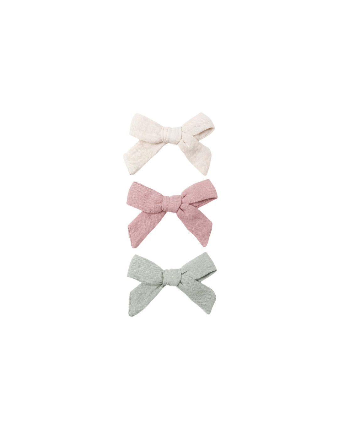 Quincy Mae Baby Bow W. Clip, Set of 3 - Natural, Mauve, Sage