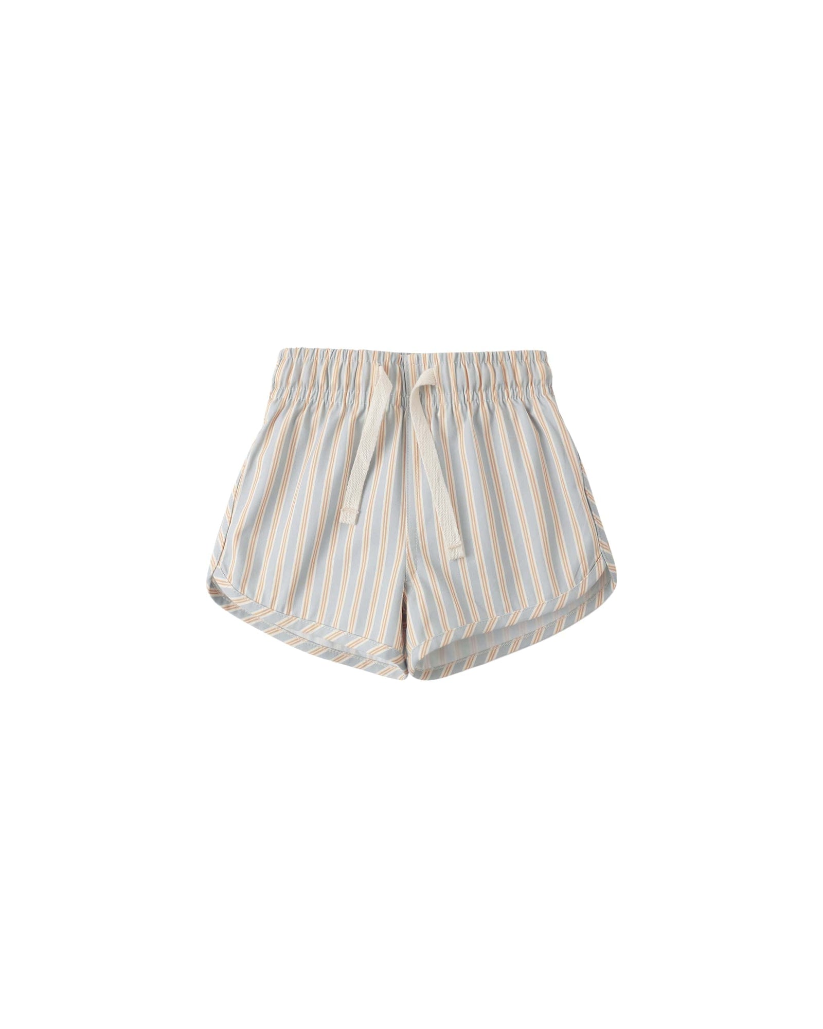 Quincy Mae Baby Boys Swim Short Blue + Butterscotch Stripe