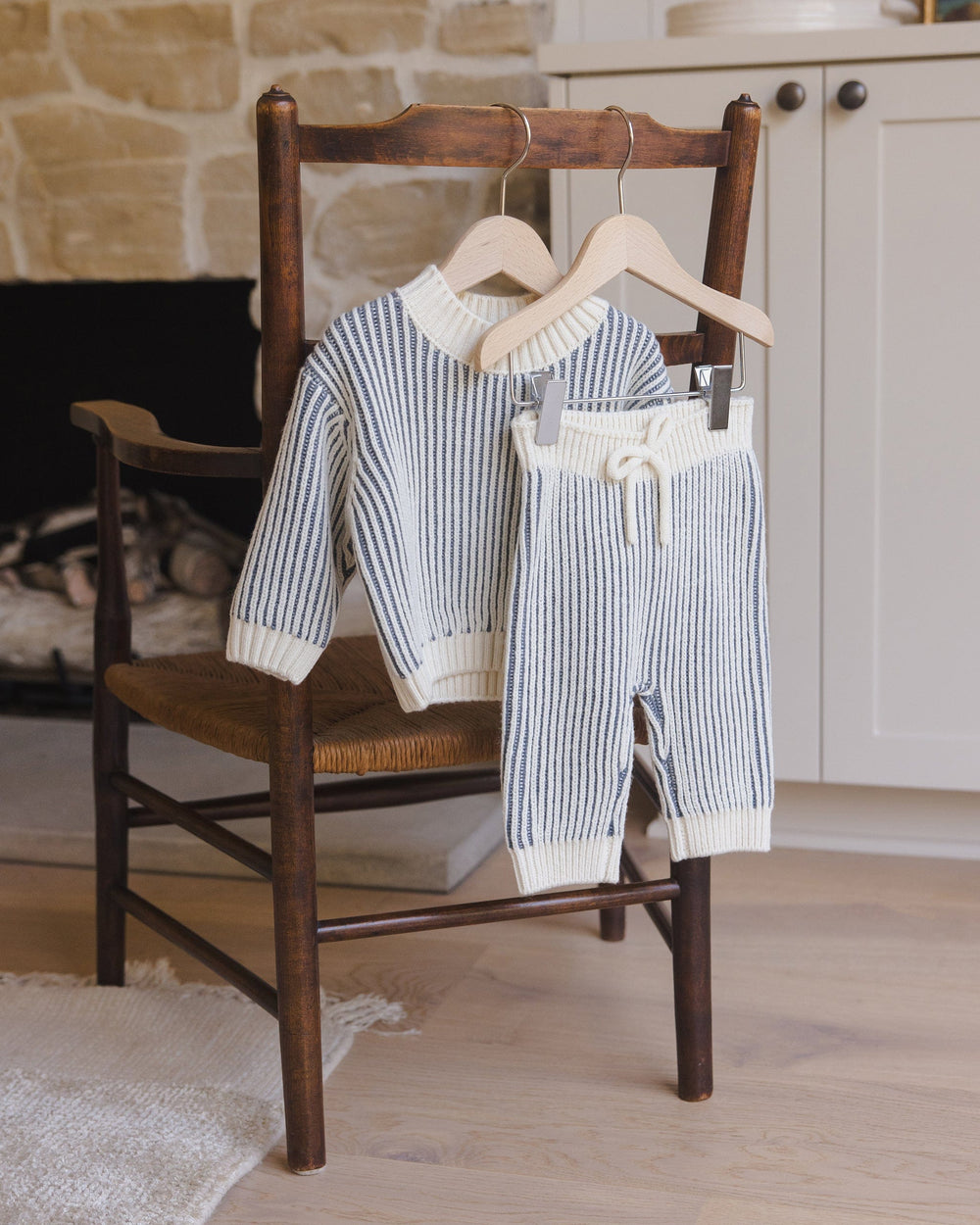 Quincy Mae Baby Chunky Knit Pant - Ocean