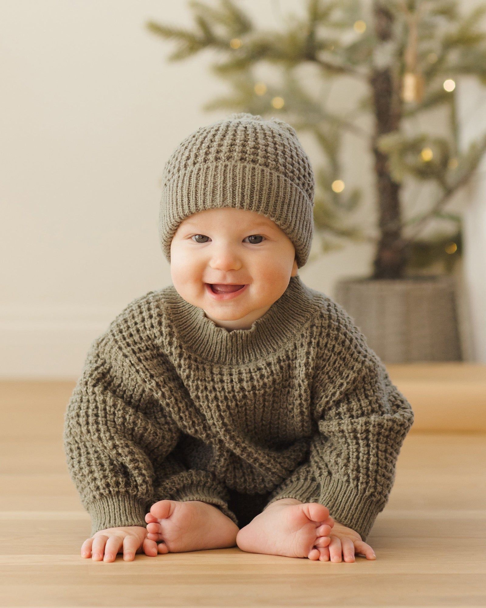 Quincy Mae Baby Chunky Knit Sweater - Forest