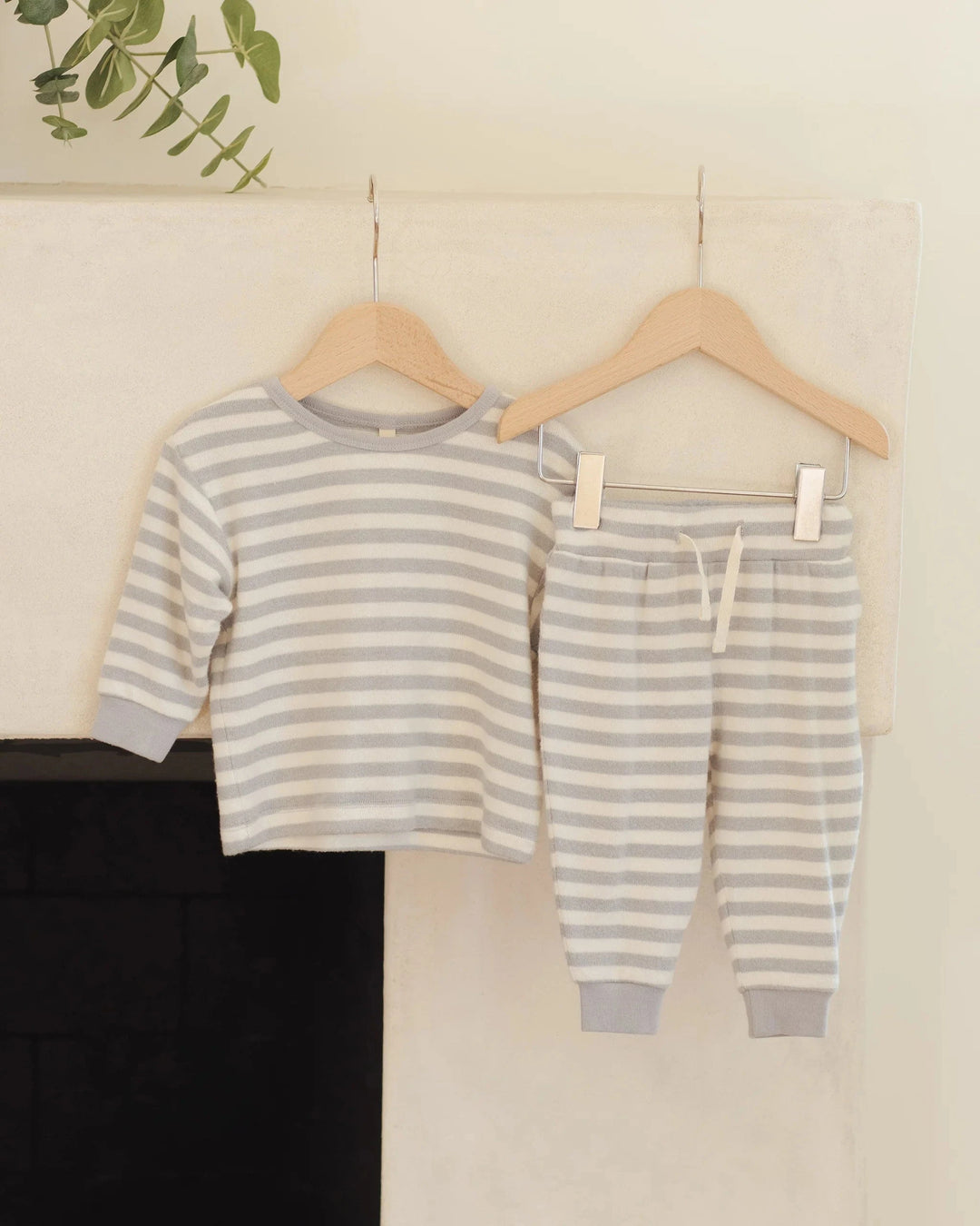 Quincy Mae Baby Cozy Set - Blue Stripe