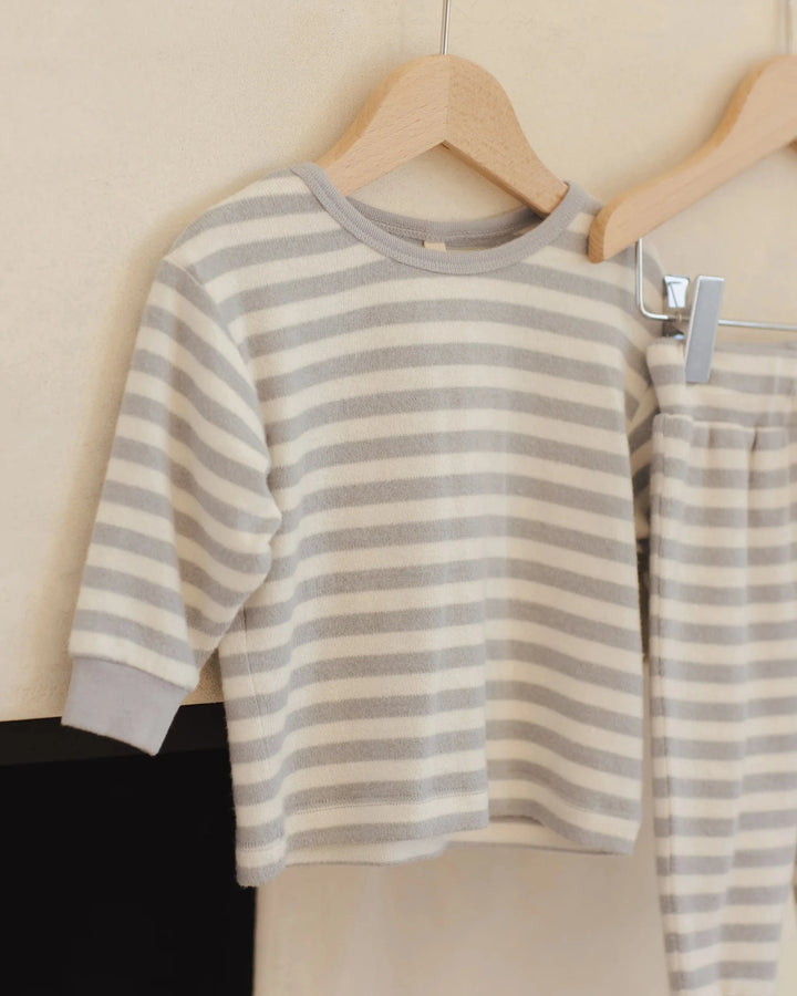 Quincy Mae Baby Cozy Set - Blue Stripe