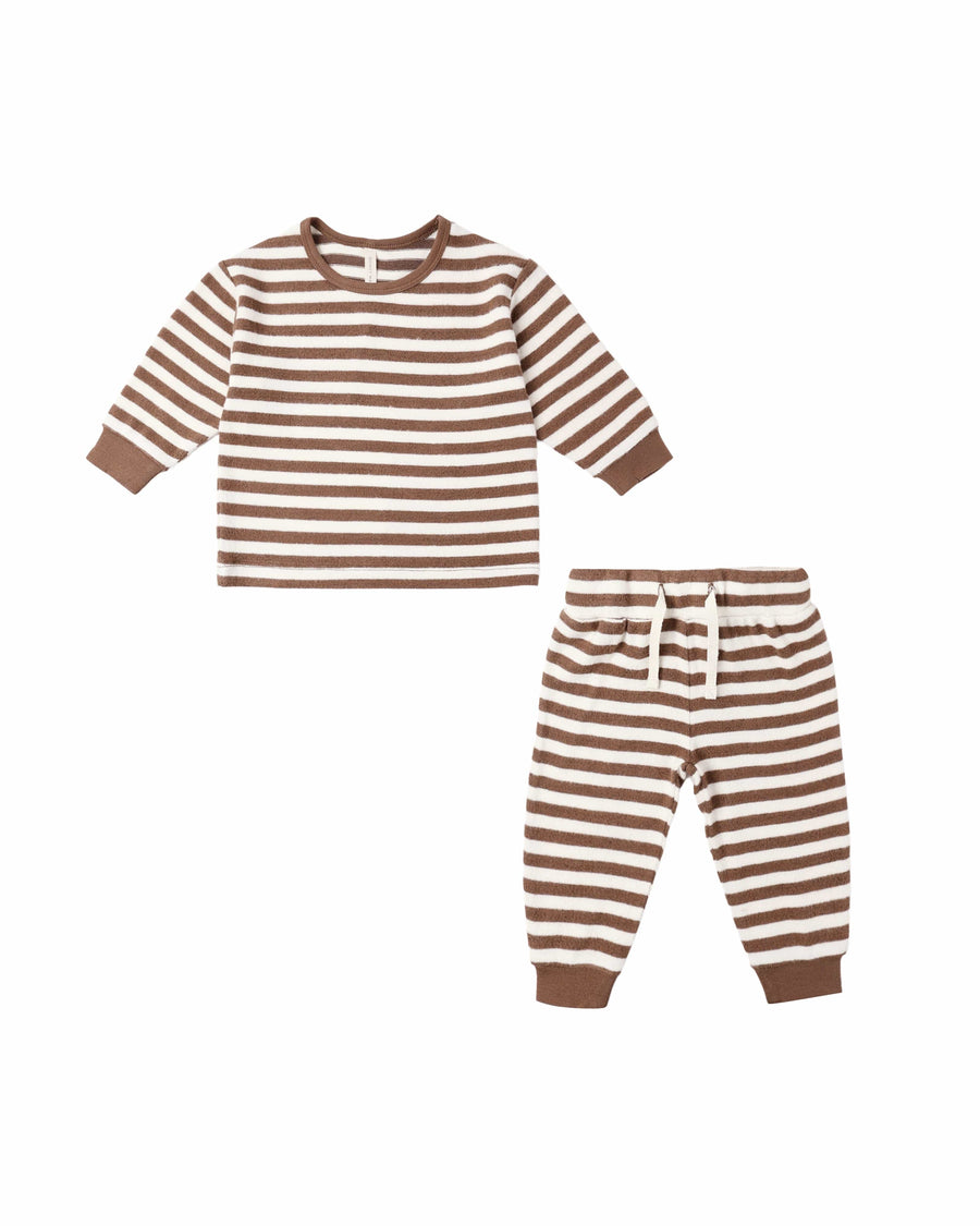Quincy Mae Baby Cozy Set - Cedar Stripe