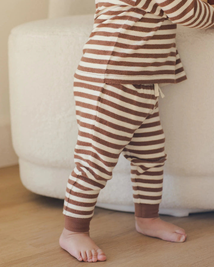Quincy Mae Baby Cozy Set - Cedar Stripe