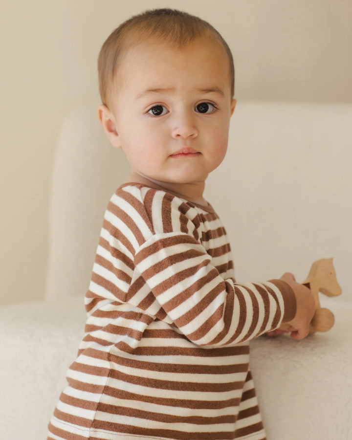Quincy Mae Baby Cozy Set - Cedar Stripe