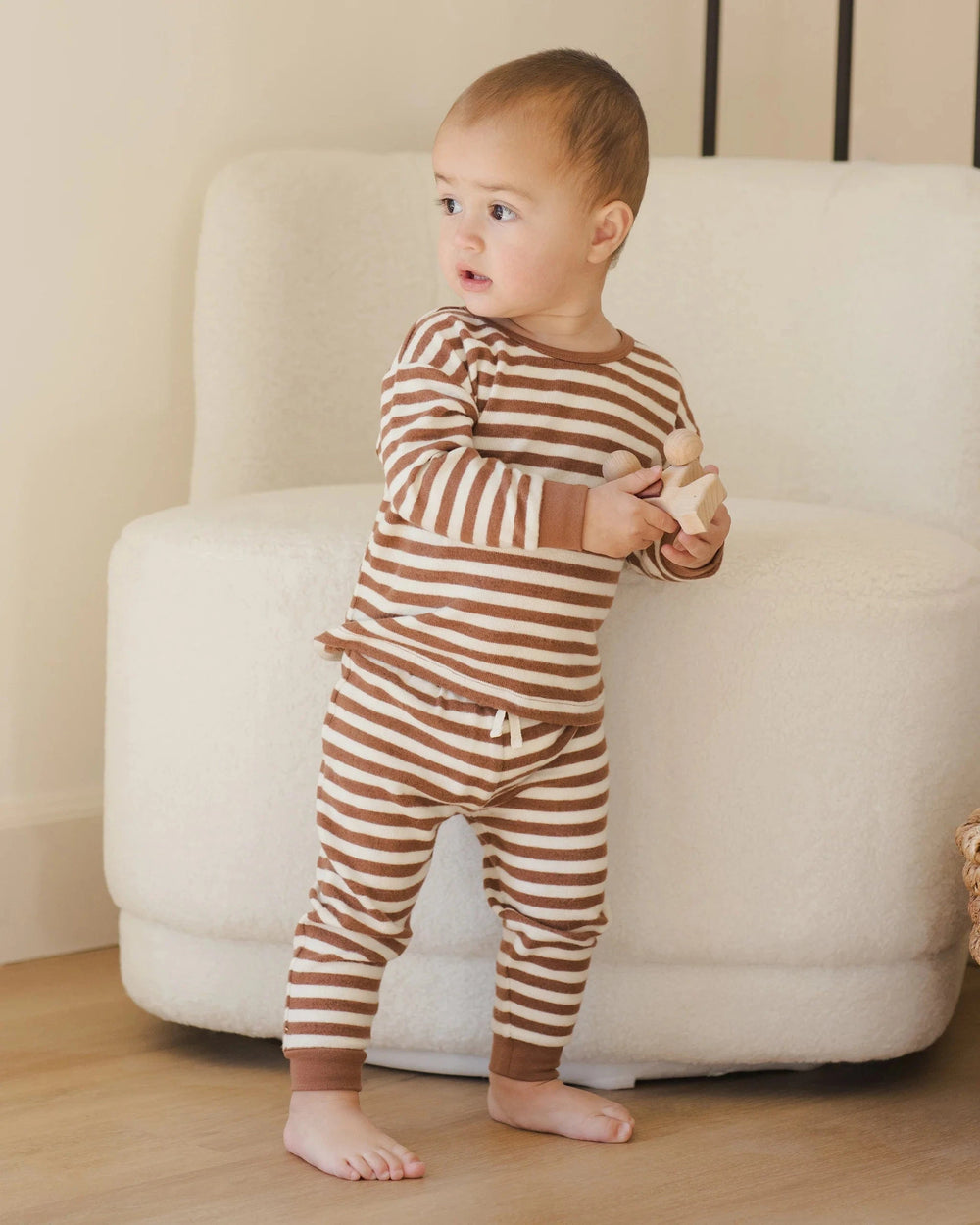 Quincy Mae Baby Cozy Set - Cedar Stripe