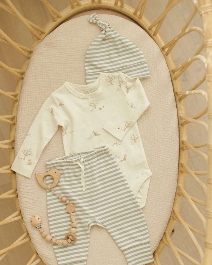 Quincy Mae Baby Drawstring Pant - Fern Stripe