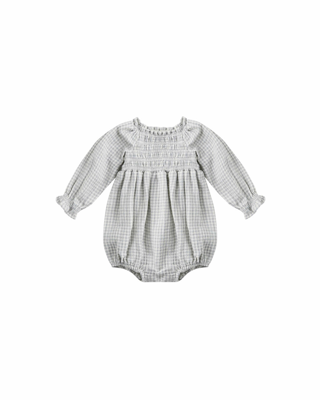 Quincy Mae Baby Eden Romper - Blue Gingham
