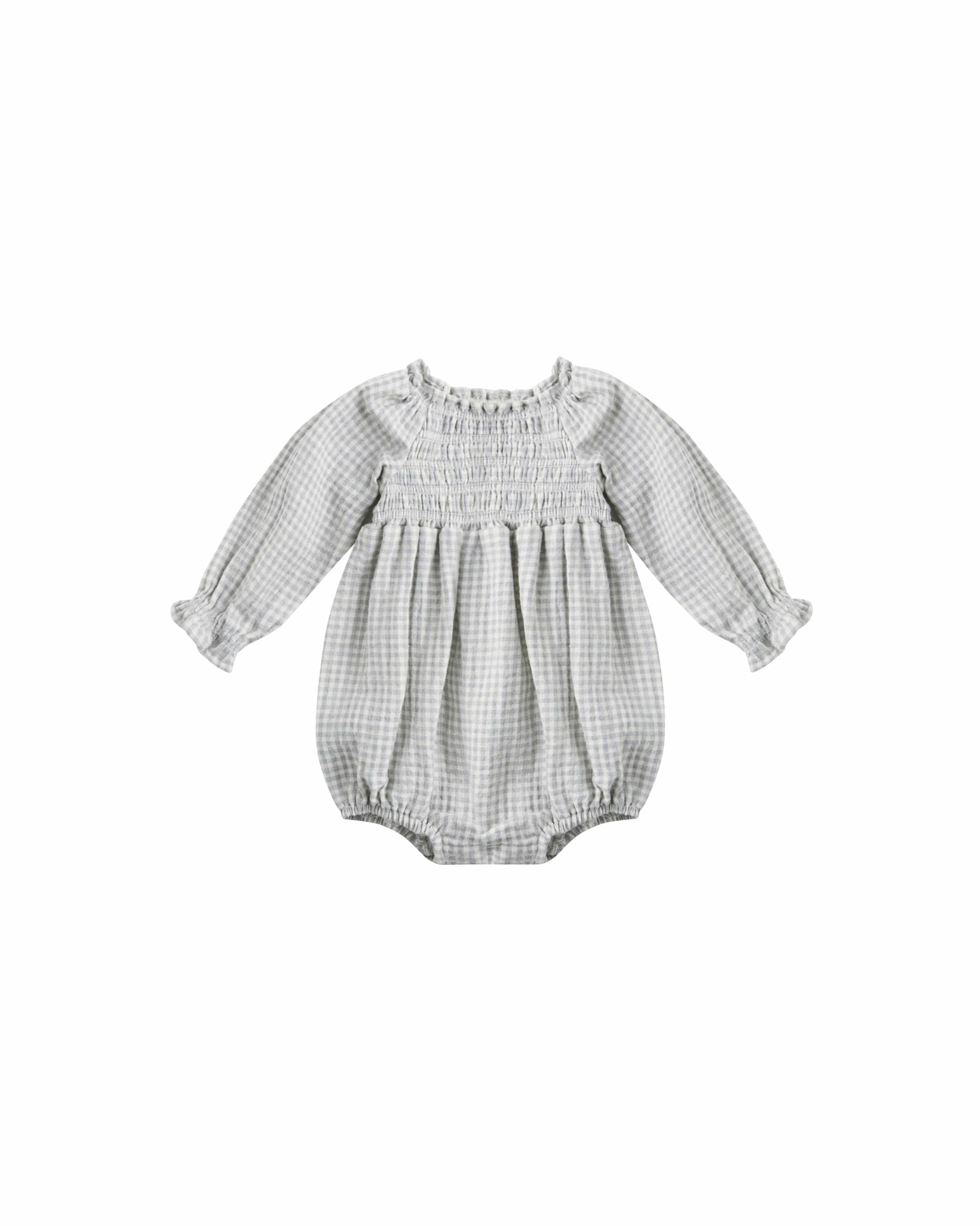 Quincy Mae Baby Eden Romper - Blue Gingham
