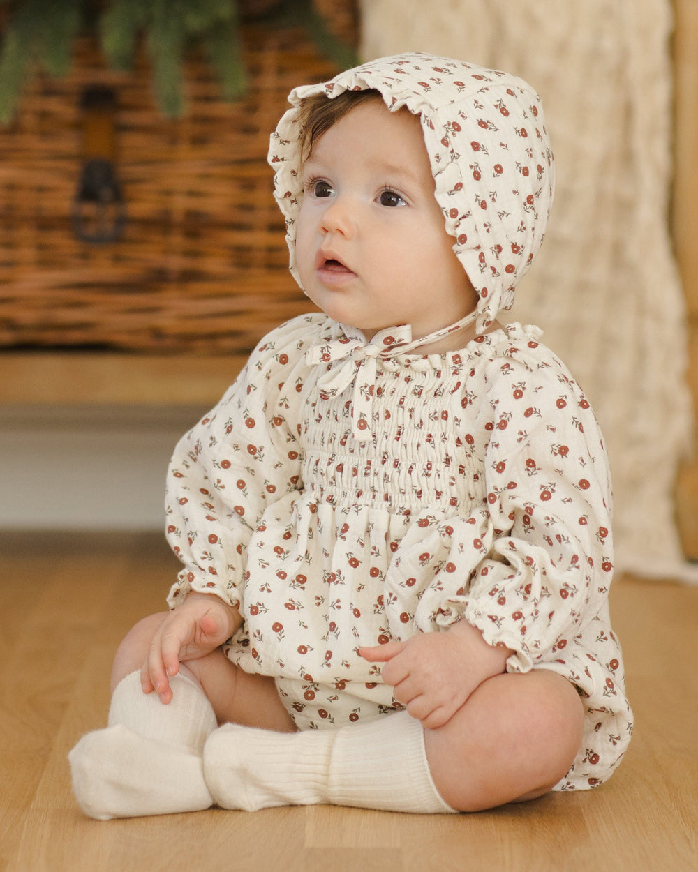 Quincy Mae Baby Eden Romper - Winter Ditsy