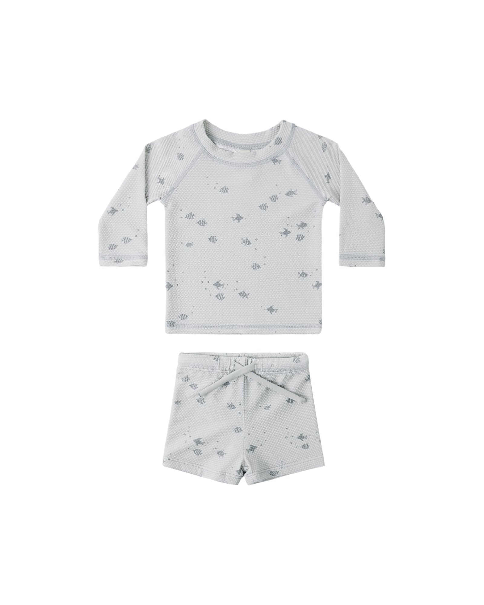 Quincy Mae Baby Finn Rash Guard + Short Set Fish
