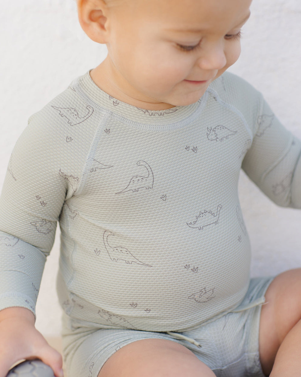 Quincy Mae Baby Finn Rashguard + Short Set - Dino