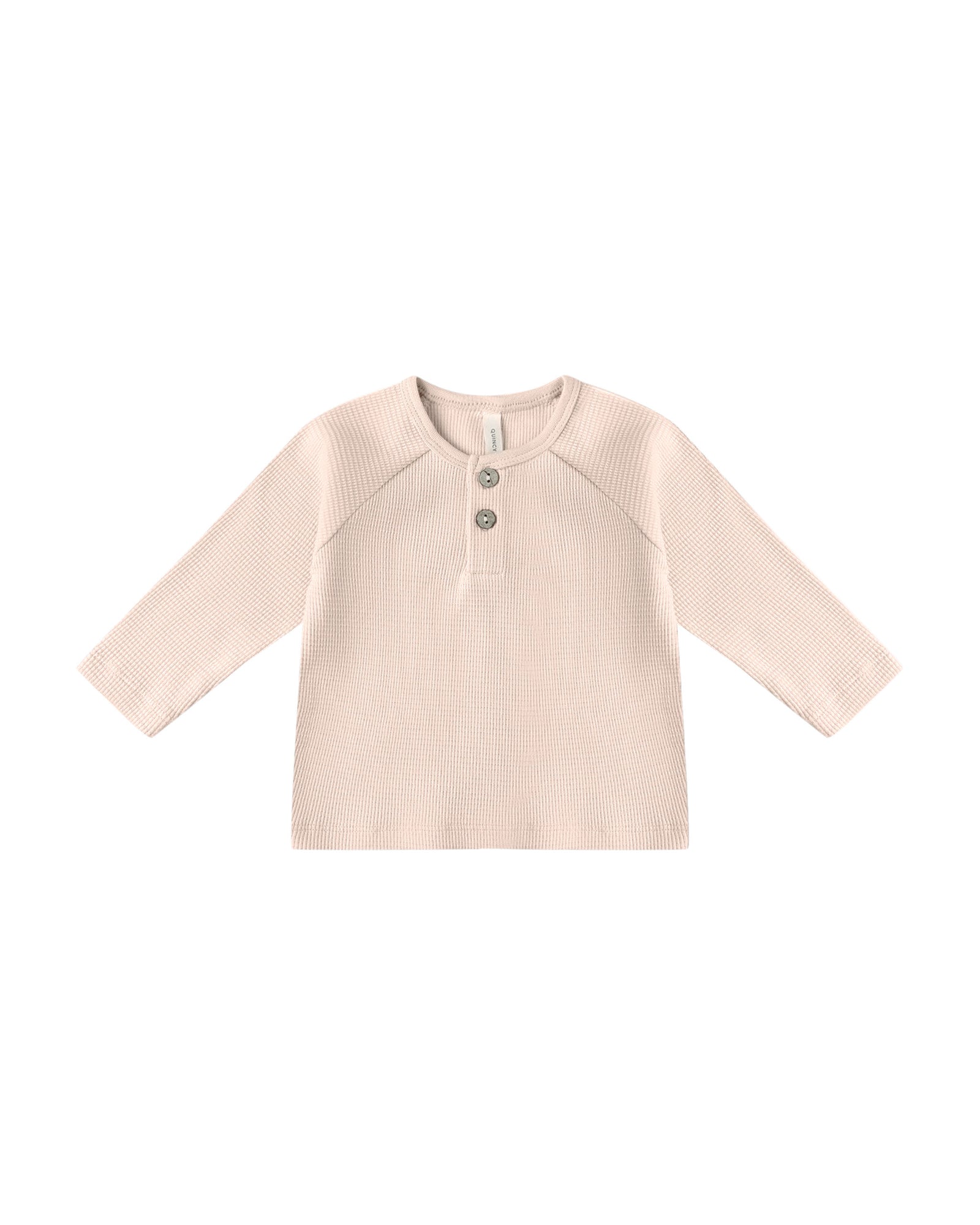 Quincy Mae Baby Henley Knit Top - Antique