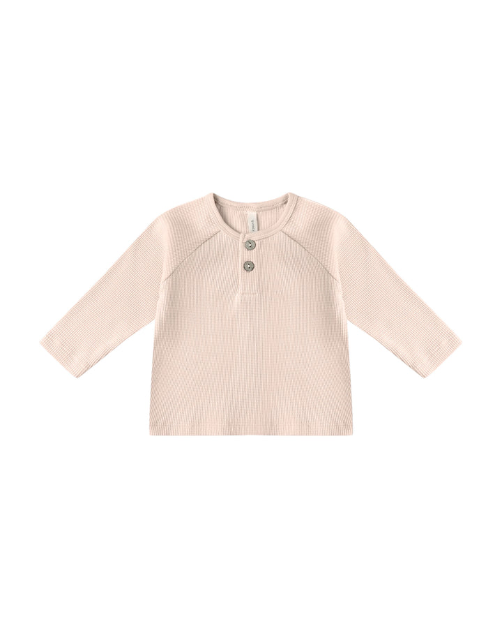 Quincy Mae Baby Henley Knit Top - Antique