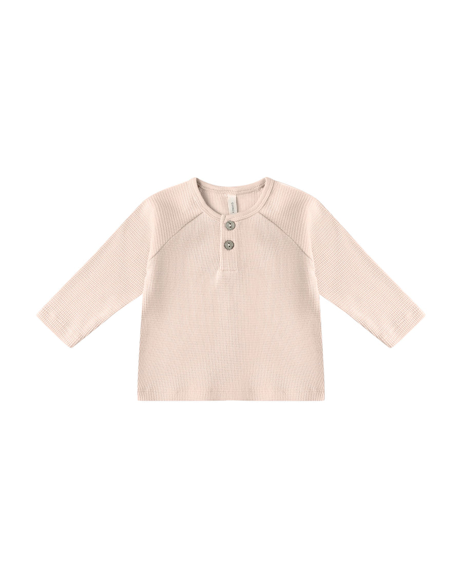 Quincy Mae Baby Henley Knit Top - Antique