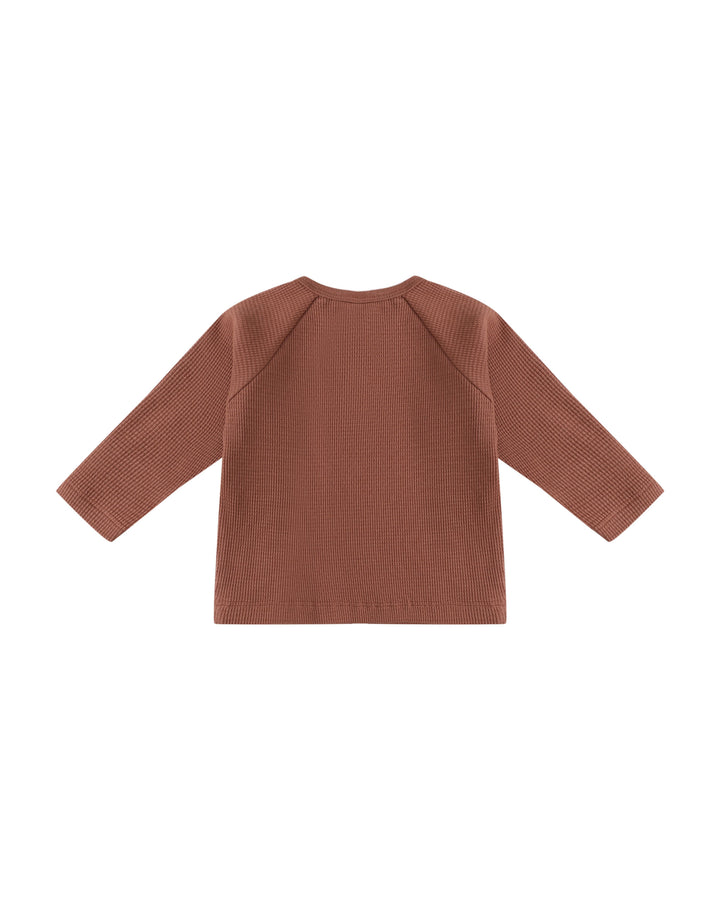 Quincy Mae Baby Henley Knit Top - Cranberry