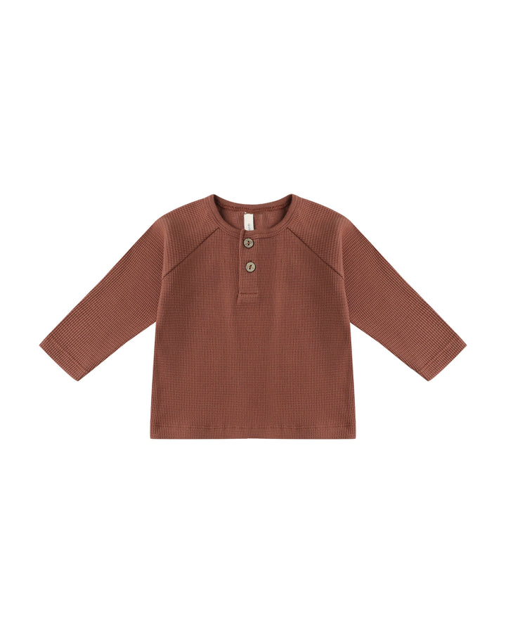Quincy Mae Baby Henley Knit Top - Cranberry