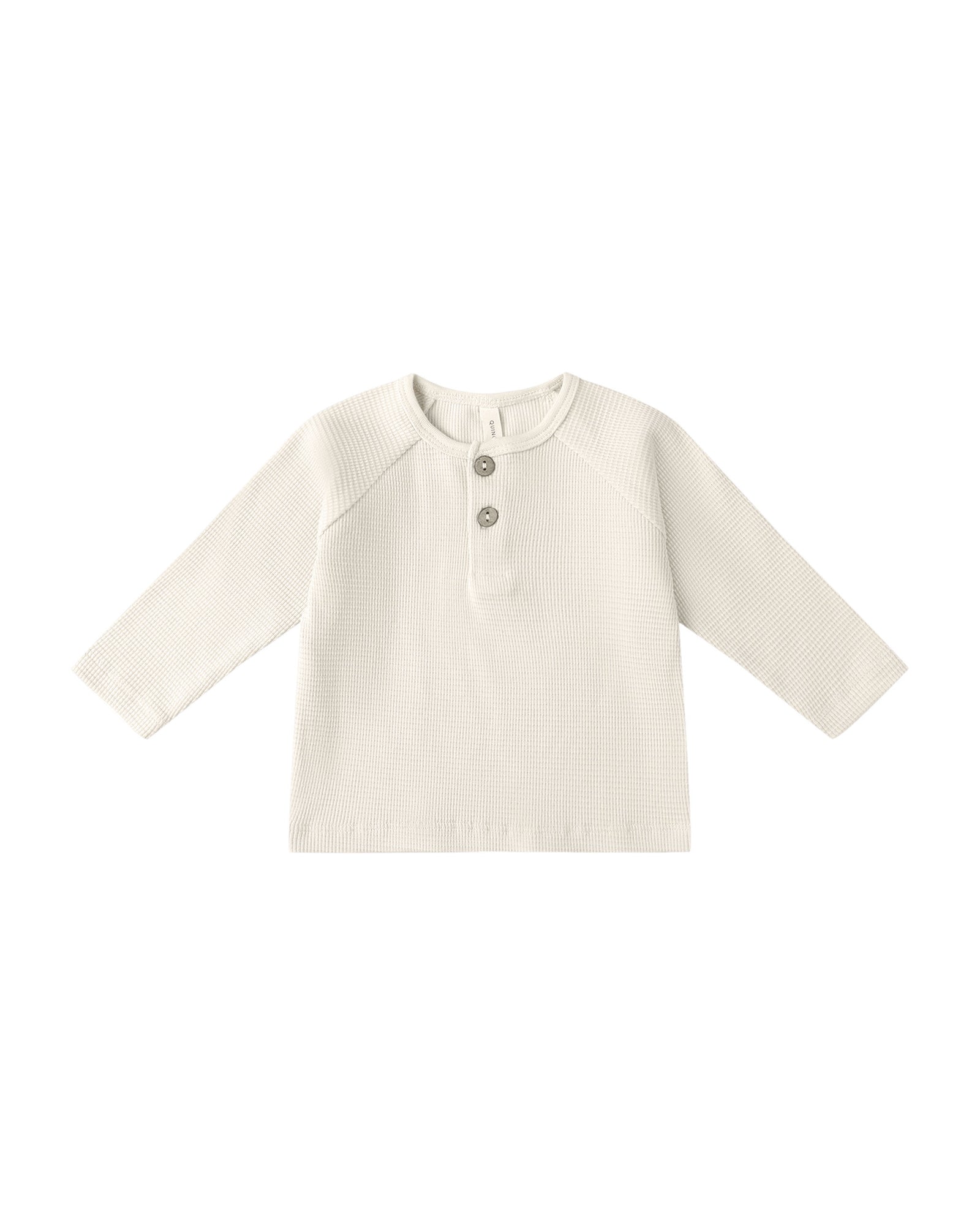 Quincy Mae Baby Henley Knit Top - Natural
