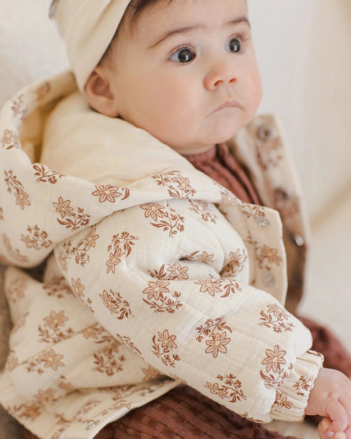 Quincy Mae Baby Hooded Woven Jacket - Daylily