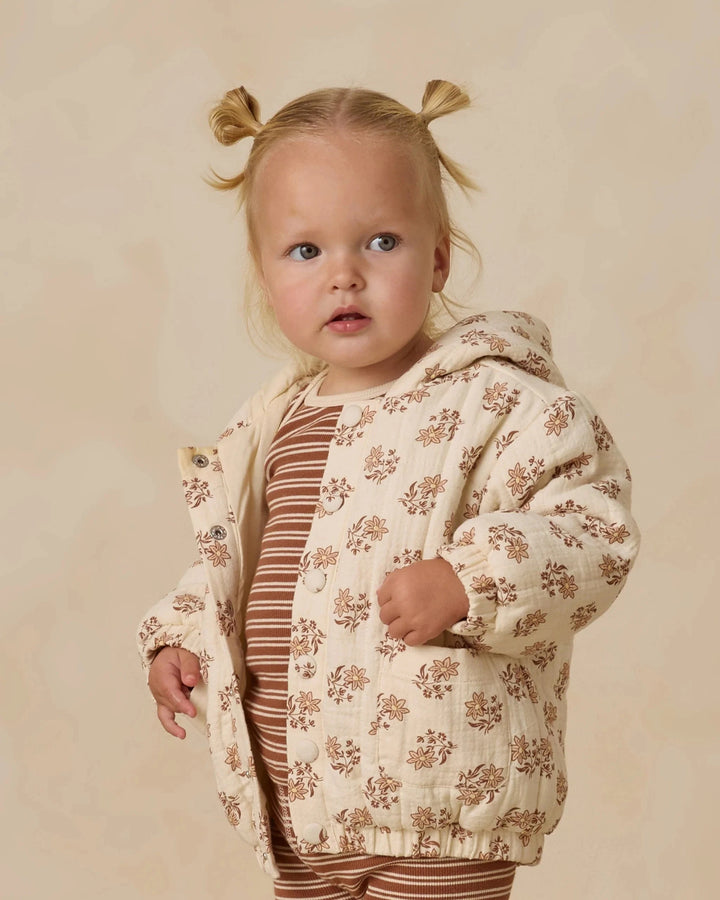 Quincy Mae Baby Hooded Woven Jacket - Daylily