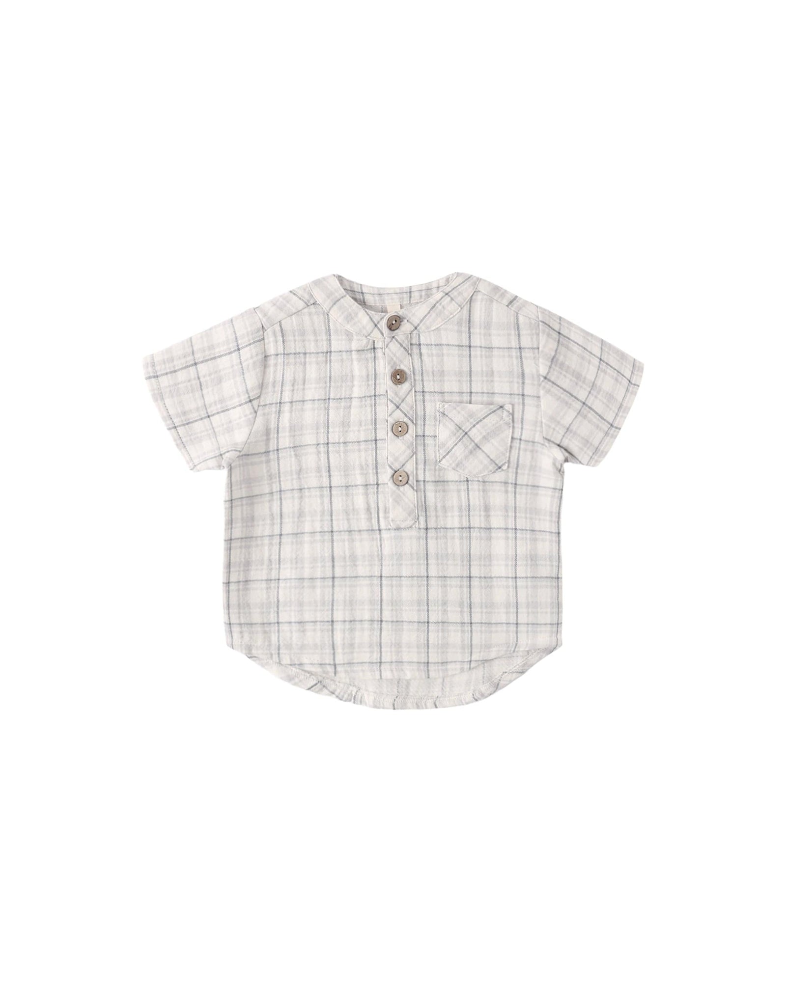 Quincy Mae Baby Jaxson Shirt || Blue Plaid