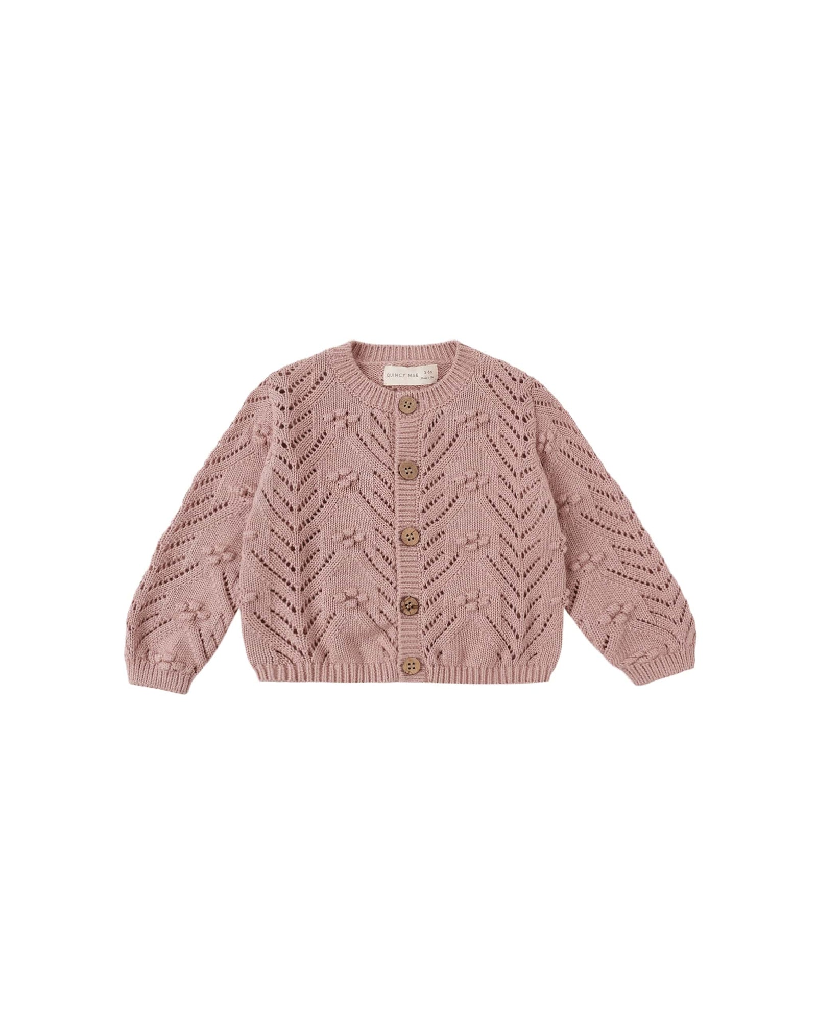 Quincy Mae Baby Knit Cardigan Mauve