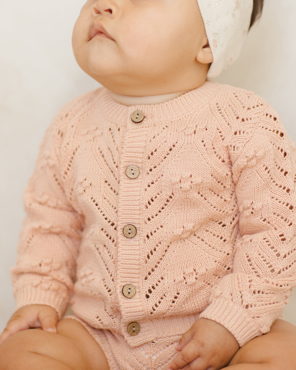 Quincy Mae Baby Knit Cardigan - Melon