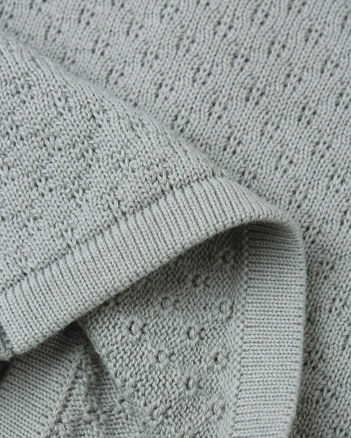 Quincy Mae Baby Knit Cardigan - Steel Blue