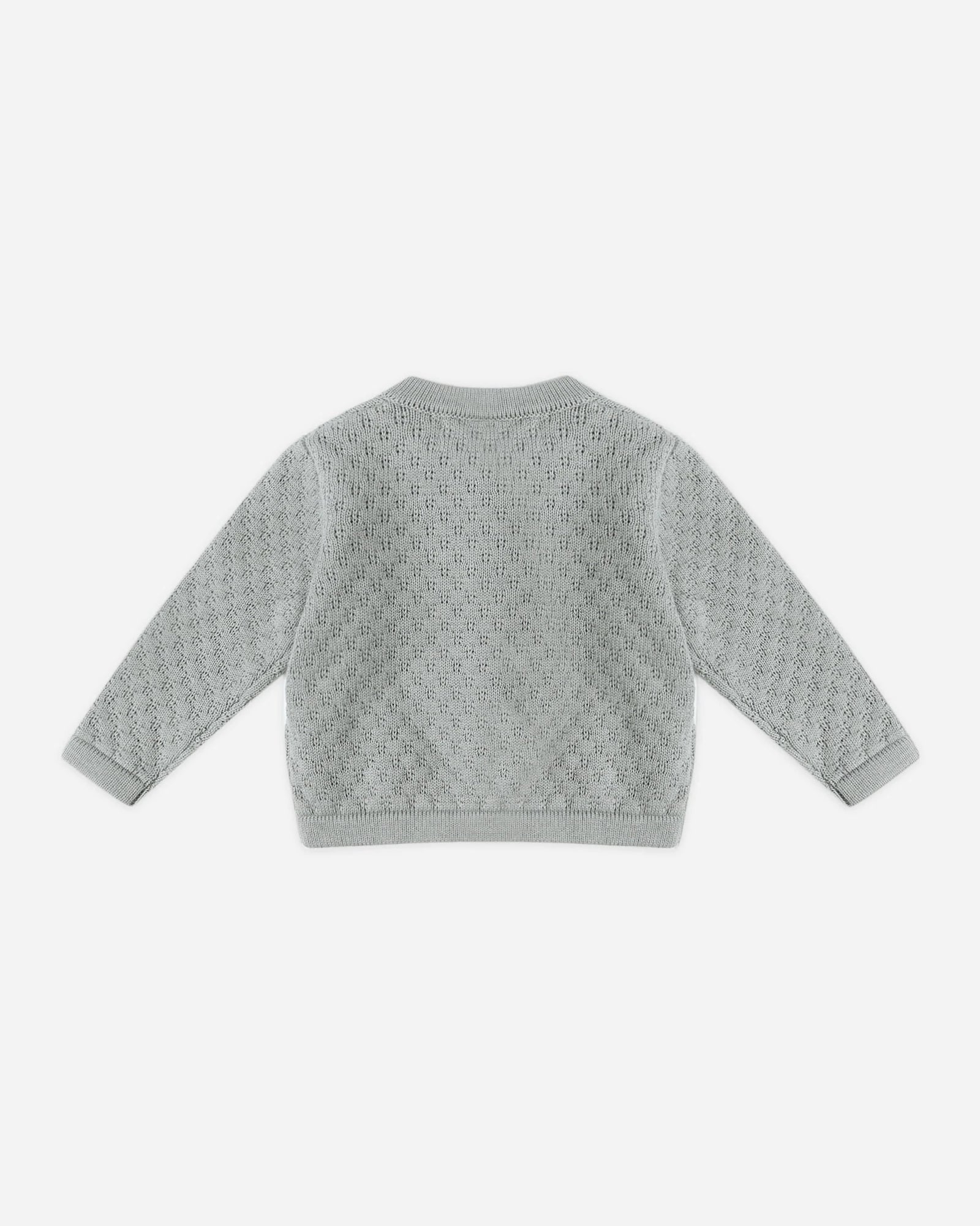 Quincy Mae Baby Knit Cardigan - Steel Blue