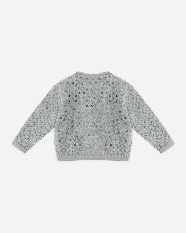Quincy Mae Baby Knit Cardigan - Steel Blue