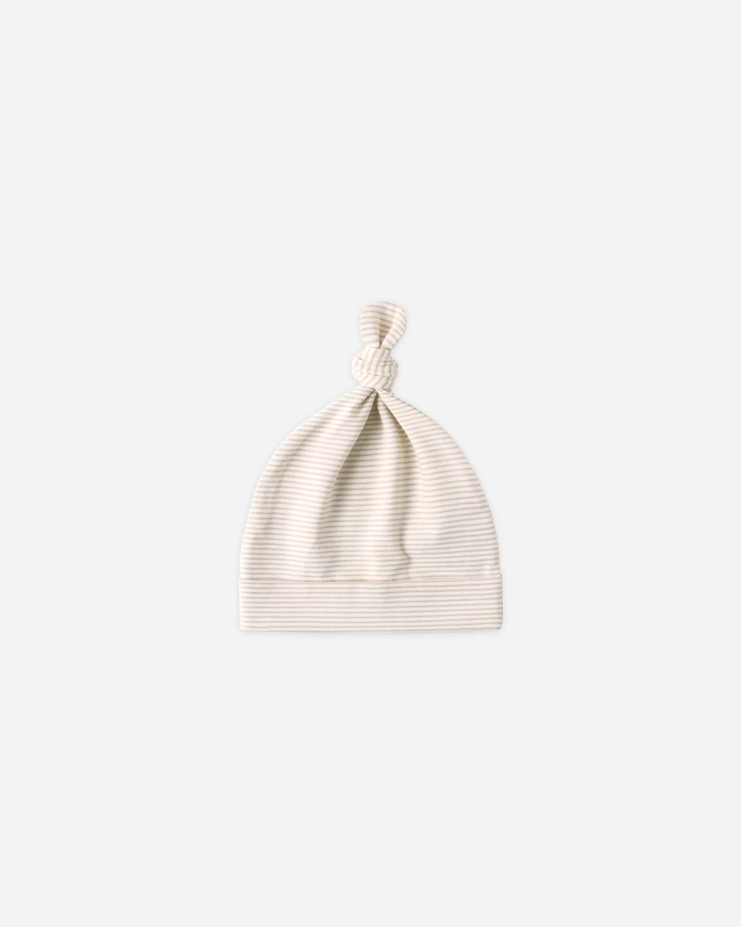 Quincy Mae Baby Knotted Baby Hat || Oat Micro Stripe