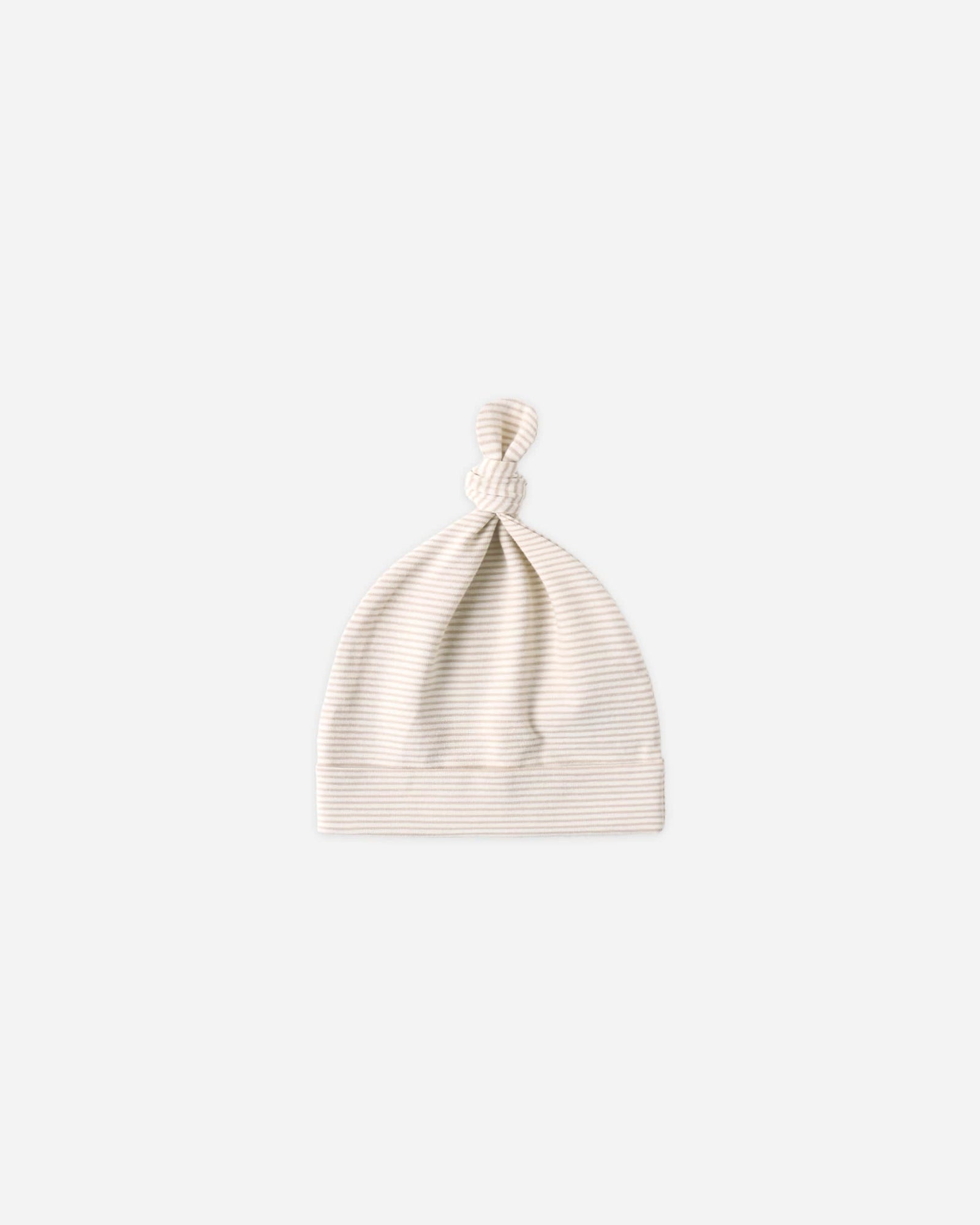 Quincy Mae Baby Knotted Baby Hat || Oat Micro Stripe