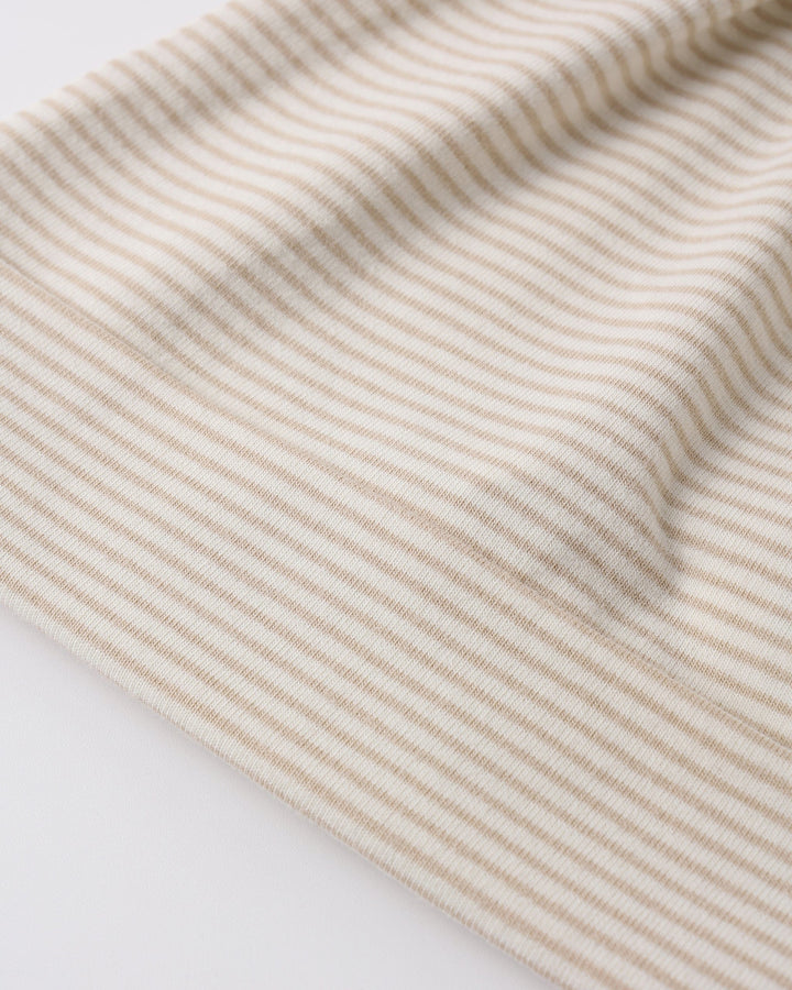 Quincy Mae Baby Knotted Baby Hat || Oat Micro Stripe