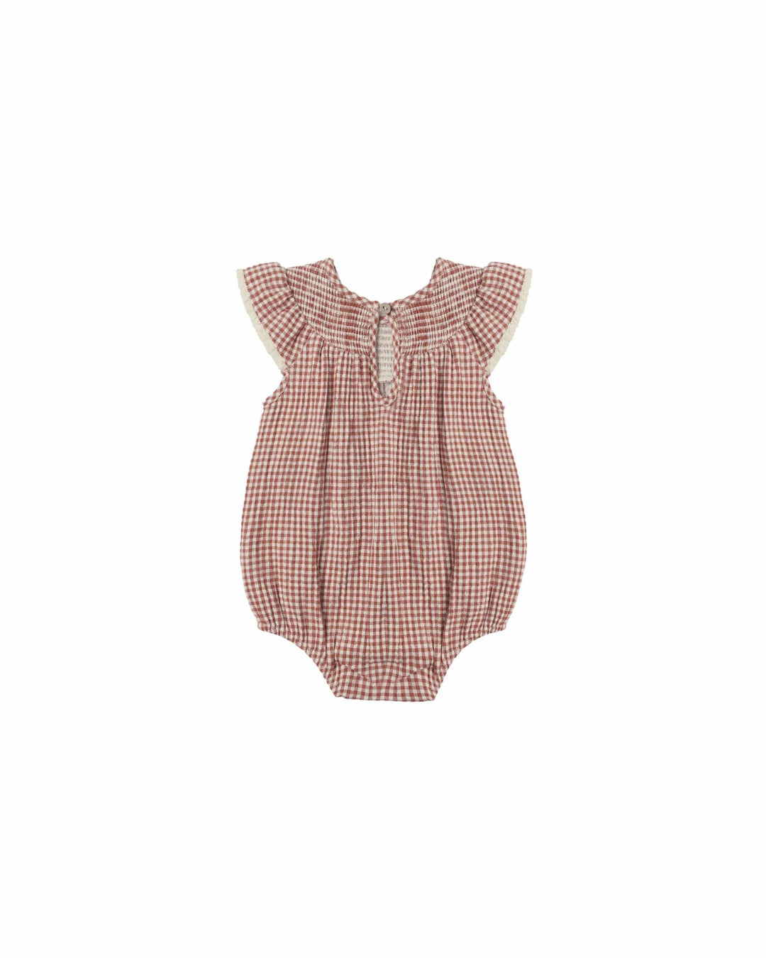 Quincy Mae Baby Lenore Romper | Red Gingham