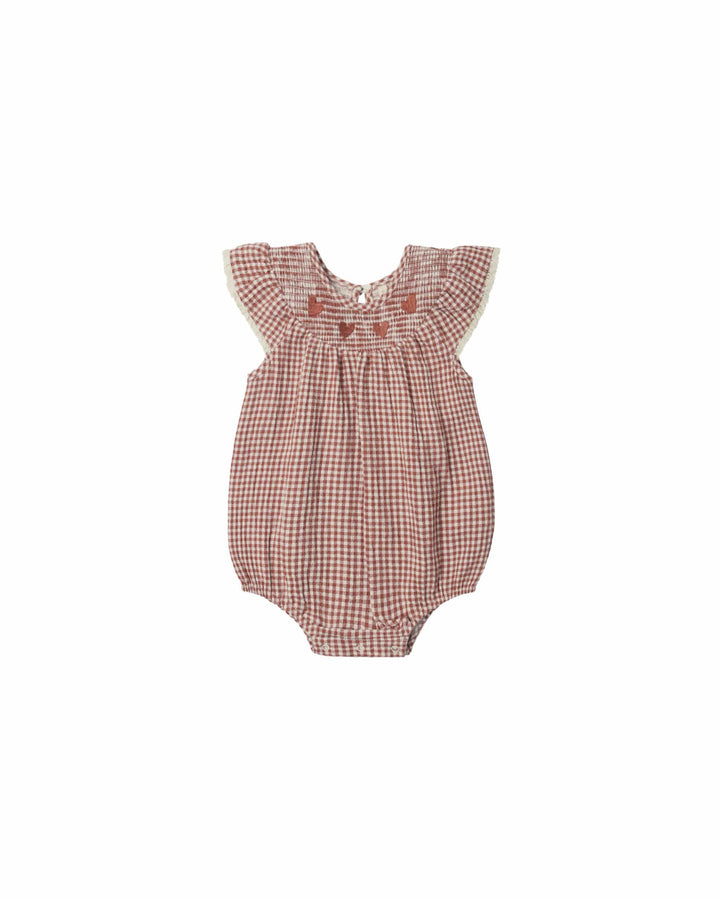Quincy Mae Baby Lenore Romper | Red Gingham