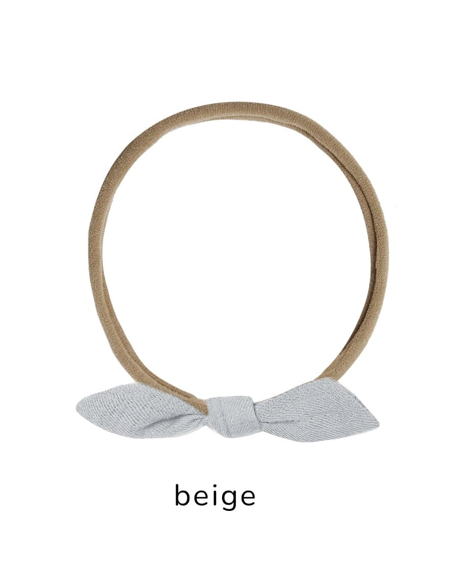 Quincy Mae Baby Little Knot Headband || Sky (Beige Band)