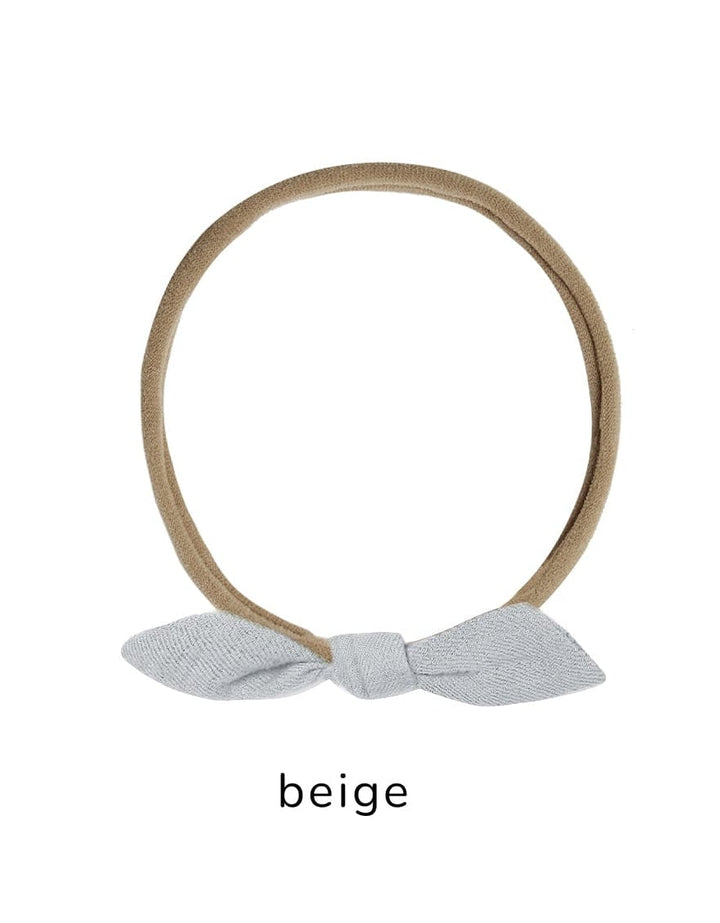 Quincy Mae Baby Little Knot Headband || Sky (Beige Band)