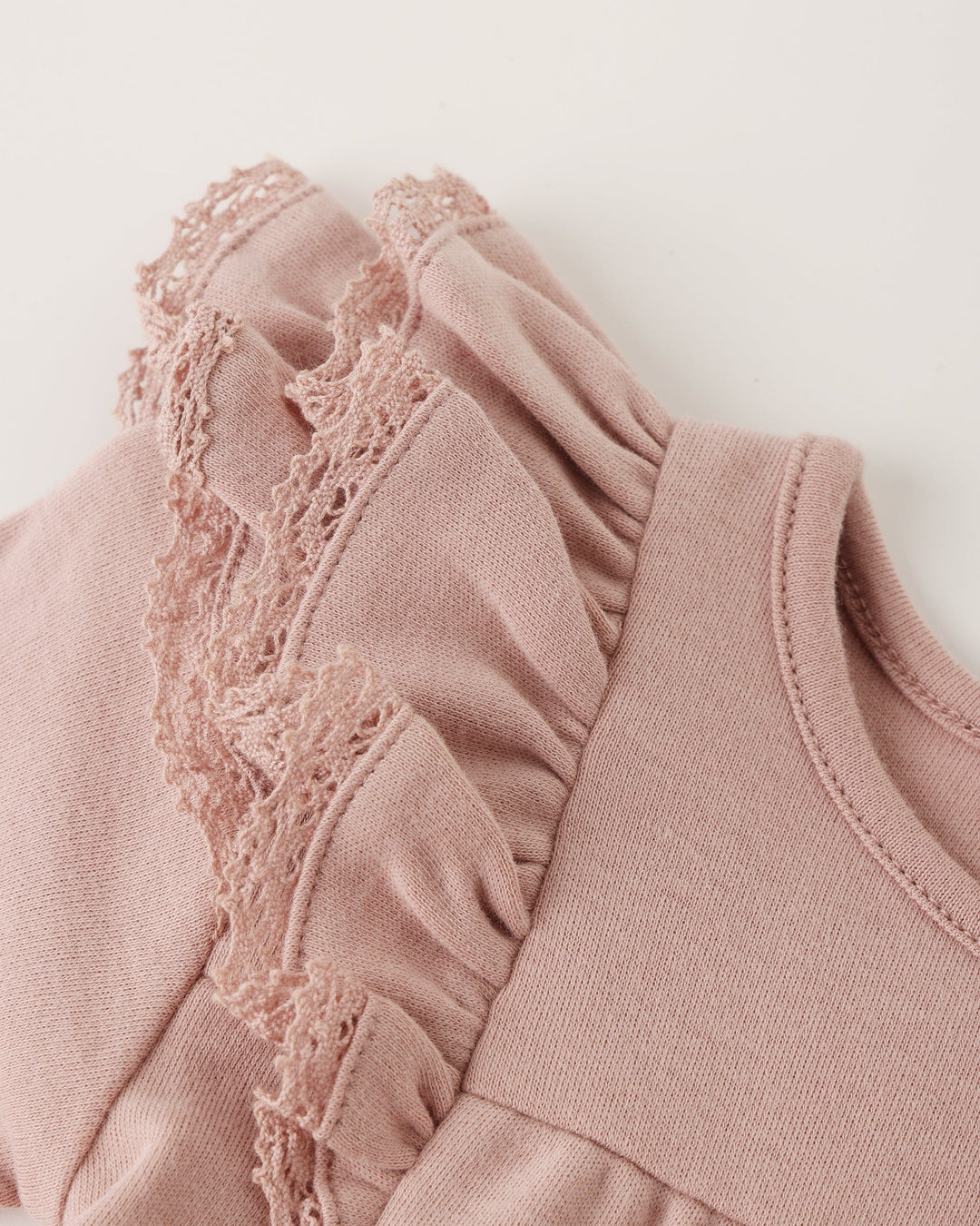 Quincy Mae Baby Long Sleeve Flutter Dress - Rose