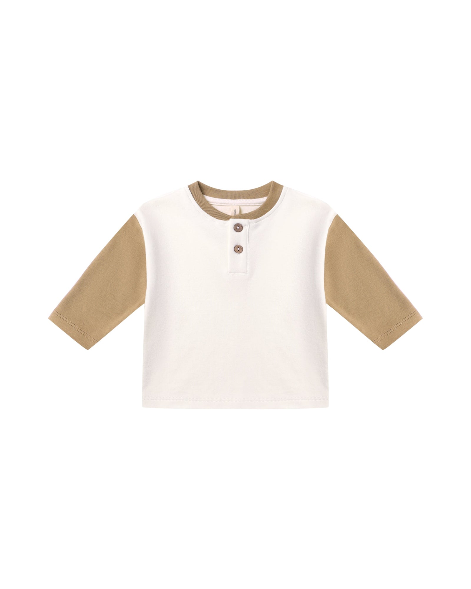 Quincy Mae Baby Long Sleeve Henley Tee - Gold