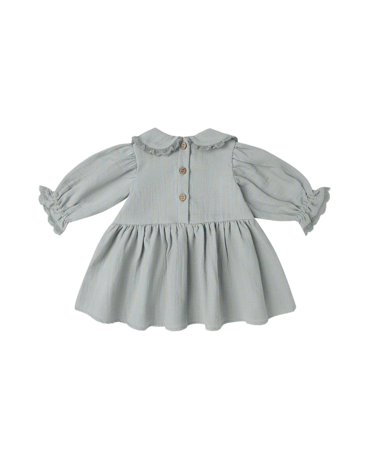 Quincy Mae Baby Marisol Dress - Steel Blue