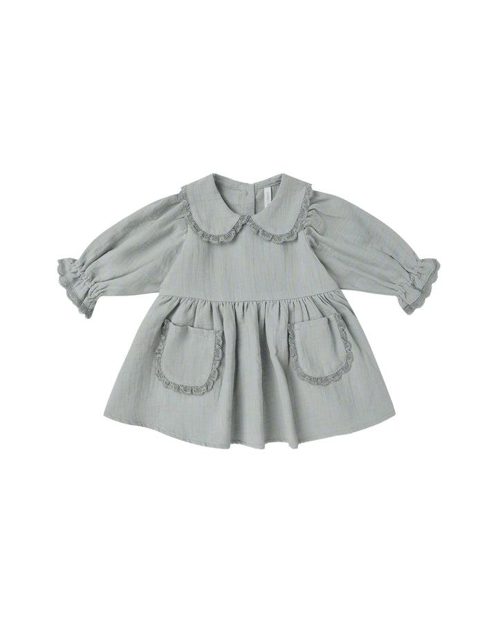 Quincy Mae Baby Marisol Dress - Steel Blue