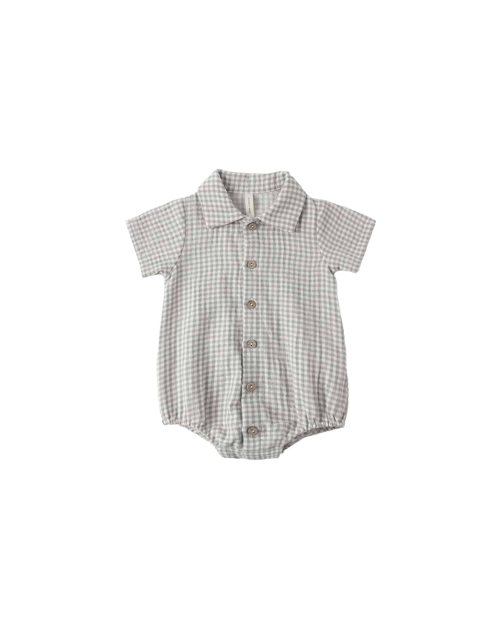 Quincy Mae Baby Matteo Romper Sage Gingham