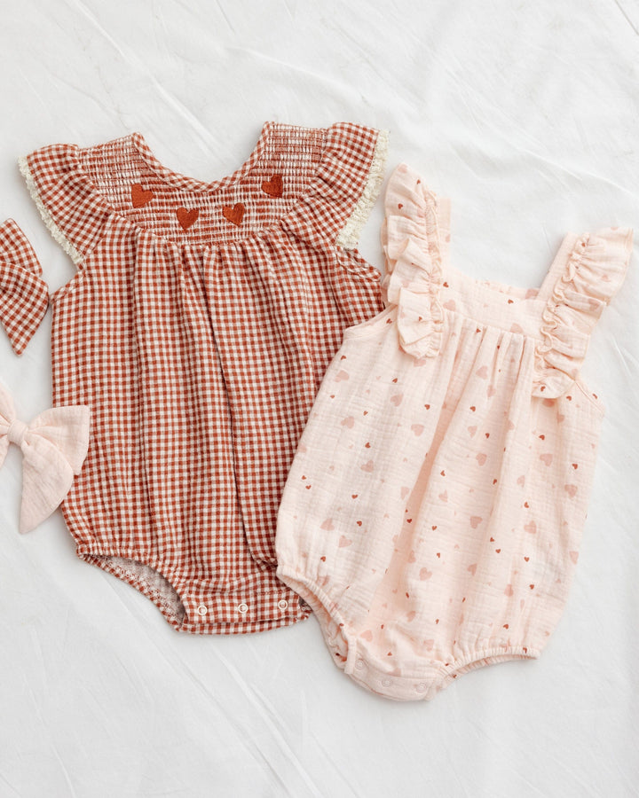 Quincy Mae Baby Maya Romper | Heart Confetti