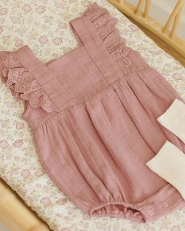 Quincy Mae Baby Naomi Romper - Lipstick