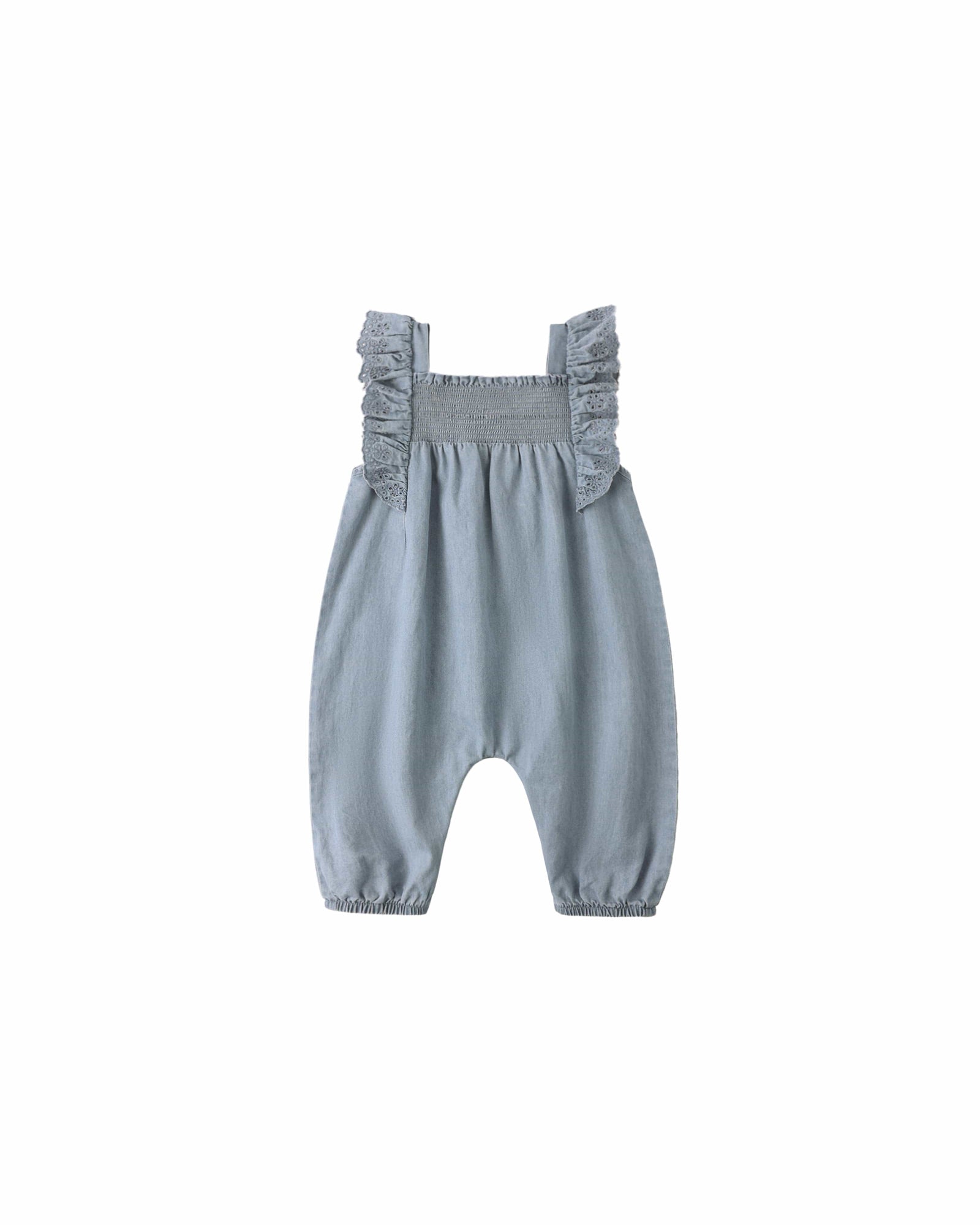 Quincy Mae Baby Nova Romper Chambray
