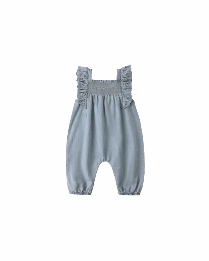Quincy Mae Baby Nova Romper Chambray